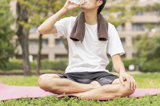 Men yoga outdoors Men yoga outdoors
