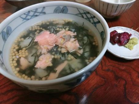 鮭茶漬け 鮭茶漬け,お茶漬け,鮭の写真素材