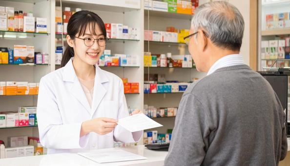 笑顔で働く薬剤師 笑顔で働く薬剤師の写真