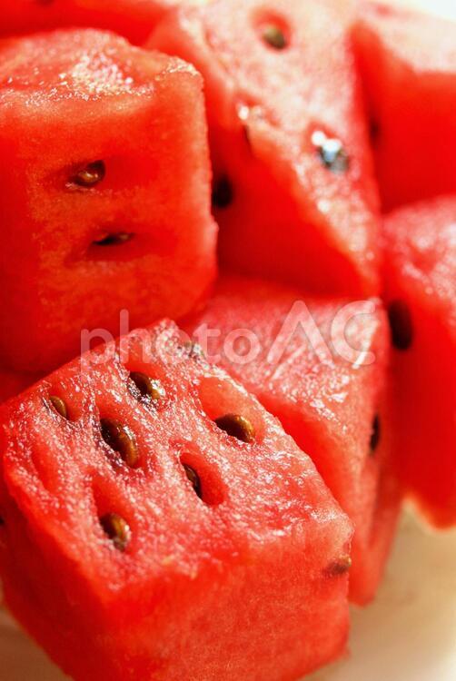 カットした真っ赤なスイカ、クローズアップ すいか,スイカ,西瓜の写真素材