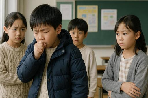 子どものインフルエンザ流行の写真