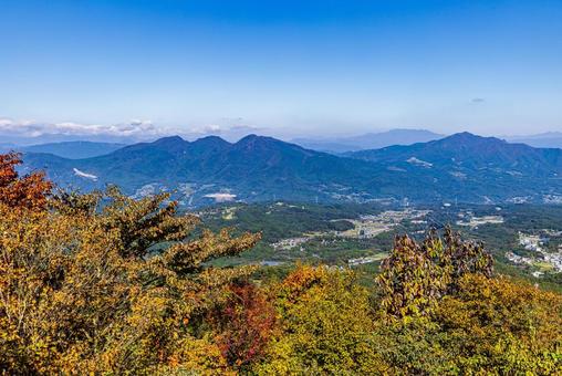 群馬県 展望から望む秋の絶景 群馬県 展望から望む秋の絶景 山,紅葉,秋の写真素材