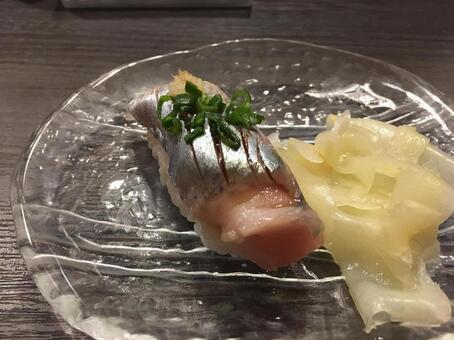 鯵のお寿司 寿司,鯵,にぎりの写真素材