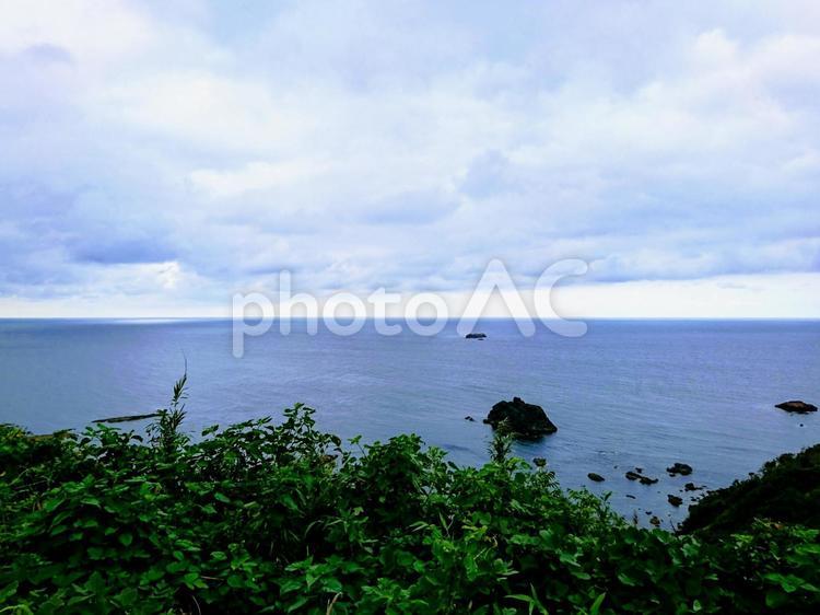 日本海・出雲港付近 海,日本海,自然の写真素材