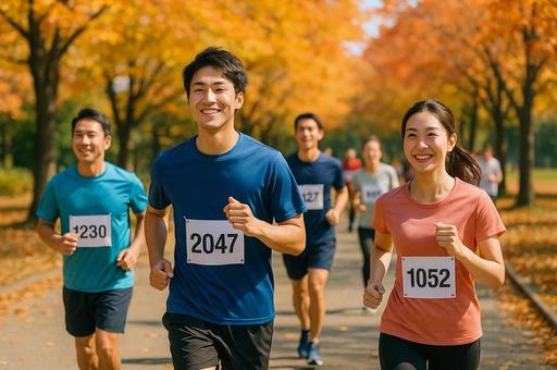 秋のマラソン大会・ランニング 秋のマラソン大会・ランニングの写真