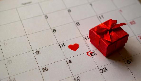 バレンタインデー カレンダーの2月14日 バレンタインデー カレンダーの2月14日の写真