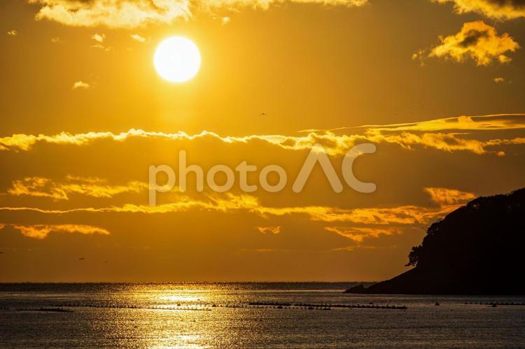 牡鹿半島の夕景(25) 夕日,夕暮れ,空の写真素材