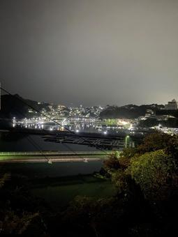 夜景 和歌山,漁港,アマルフィの写真素材