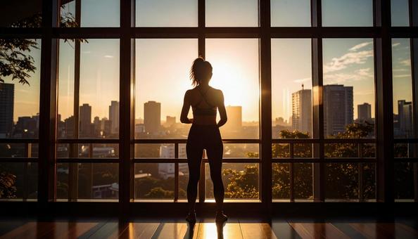 体幹を鍛える日本人女性 体幹を鍛える日本人女性の写真