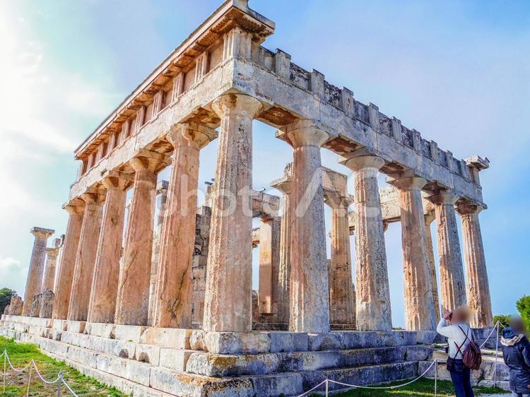 【ギリシャ】ギリシャのエギナ島 ギリシャ,エギナ島,アフェア神殿の写真素材