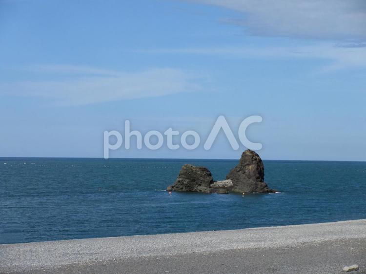 新潟県-道の駅親不知ピアパークからの風景 日本海,海,道の駅の写真素材