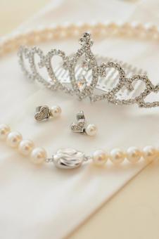 Photo, boda, tiara, pendientes, 