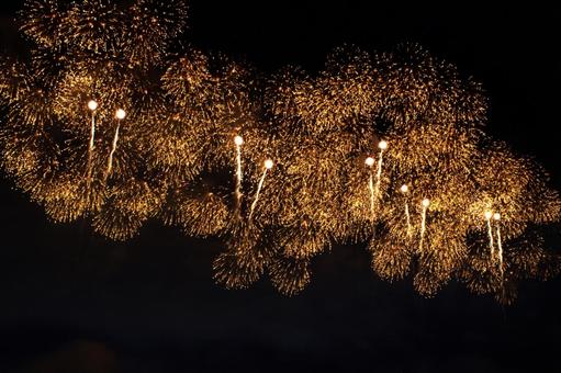 25年長岡まつり　花火 夜空,黒背景,風景の写真素材