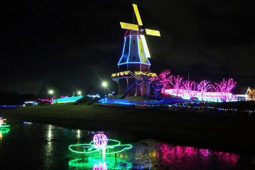 霞ヶ浦クリスマスイルミネーション・土浦市 冬,クリスマス,イルミネーションの写真素材
