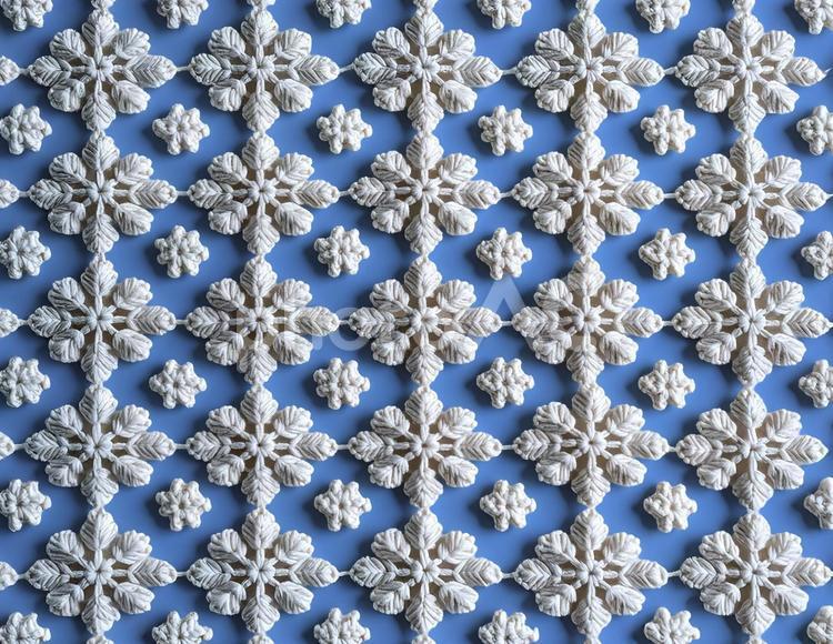 かぎ針編みの雪の結晶のモチーフ かぎ針編み,雪,結晶の写真素材