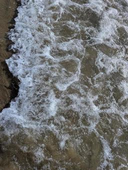千里浜の波打ち際 千里浜の波打ち際 水,海,飛沫の写真素材