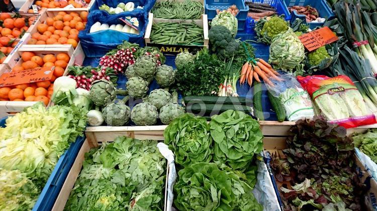 フランスのマルシェの野菜売り場 野菜,八百屋,市場の写真素材