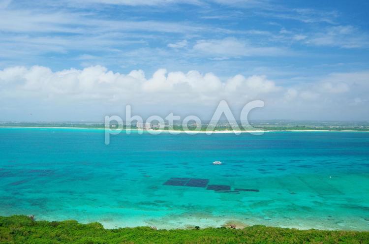 宮古島　来間島より対岸　与那覇前浜ビーチ 宮古島,沖縄離島,与那覇前浜ビーチの写真素材