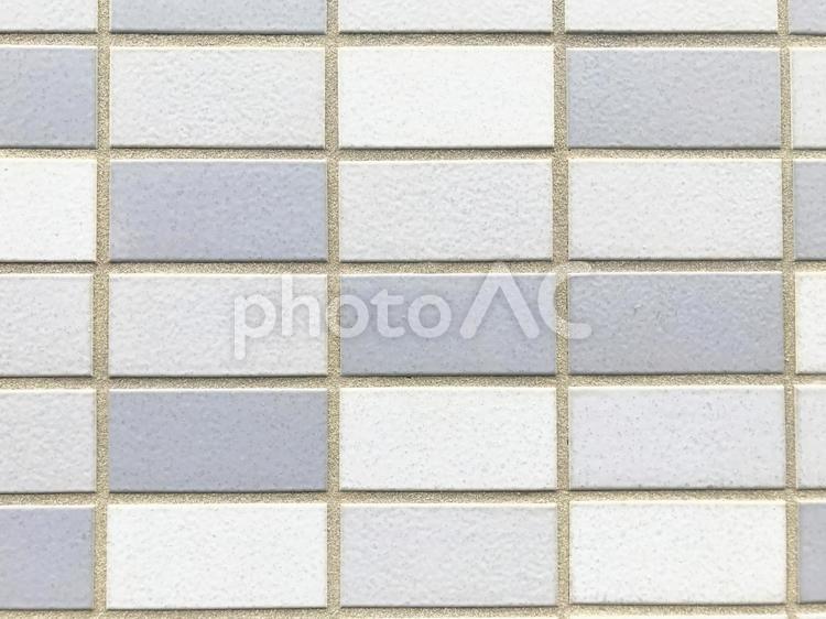 グレーと白のタイル模様 タイル,白,灰色の写真素材