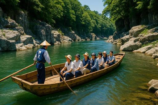 長瀞ライン下りの風景・自然体験・埼玉観光 長瀞ライン下りの風景・自然体験・埼玉観光の写真