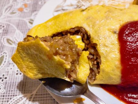 洋食にはない発想 オムライス,町中華,食堂の写真素材