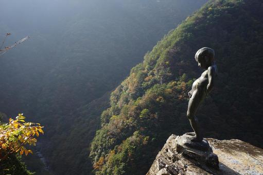 祖谷渓の小便小僧 祖谷渓,祖谷,徳島の写真素材