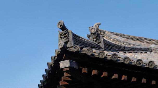 鬼瓦 鬼瓦 鬼瓦,寺,仏塔の写真素材