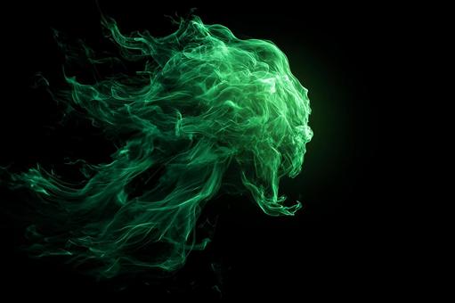黒背景の緑色エフェクト 黒背景の緑色エフェクトの写真