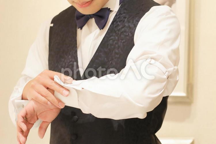 新郎　結婚式　支度 結婚式,結婚,ウェディングの写真素材