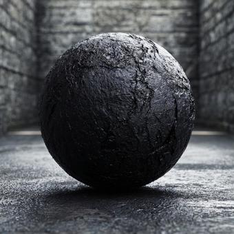 宇宙の神秘:粗い質感の黒い球体 宇宙の神秘:粗い質感の黒い球体の写真