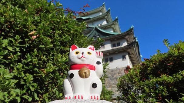 招き猫　お城 招き猫,縁起物,置物の写真素材