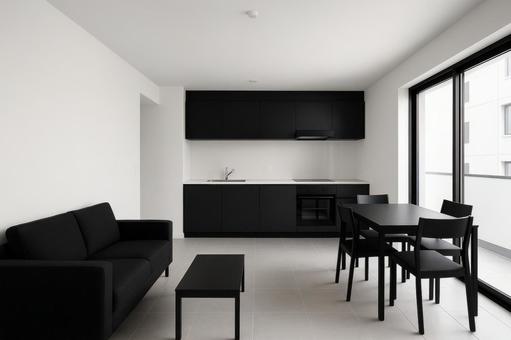 白と黒のモダン空間 白と黒のモダン空間の写真