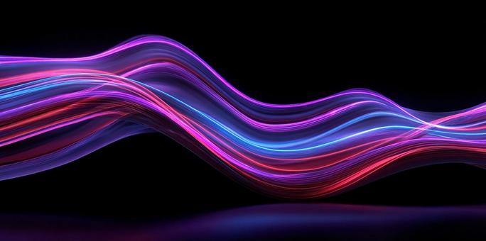 未来的な曲線を描くネオンライトの写真