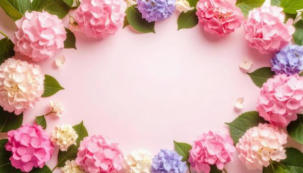 紫陽花のフレーム 紫陽花のフレームの写真