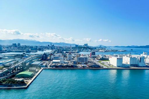 博多ポートタワーから眺めるベイエリア 福岡,ベイエリア,展望室の写真素材