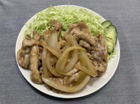 豚の生姜焼き 豚の生姜焼き 豚肉,豚,生姜焼きの写真素材