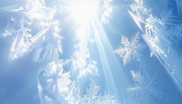 光に照らされる雪 光に照らされる雪の写真