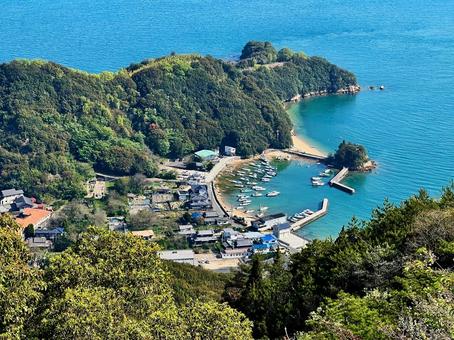 高見山展望台からの眺望 瀬戸内海,向島,高見山の写真素材