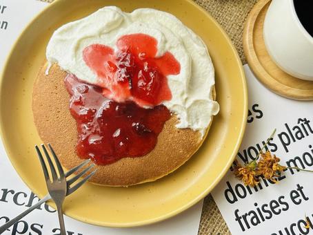 パンケーキ パンケーキ パンケーキ,ケーキ,カフェの写真素材