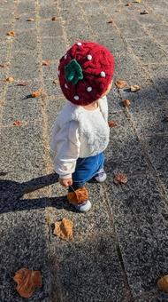 秋の中で遊ぶ女の子 秋の中で遊ぶ女の子 秋,自然,紅葉の写真素材