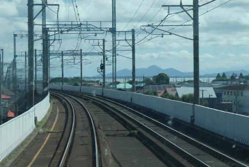湖西線の線路 湖西線の線路の写真