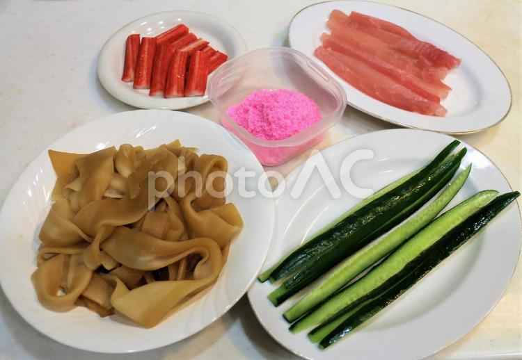 巻き寿しの材料 巻きずし,巻き寿司,恵方巻の写真素材