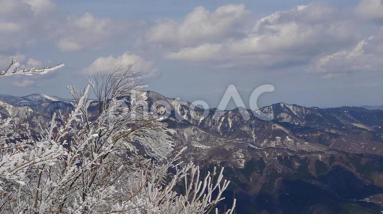 兵庫県-ハチ北スキー場からの風景 ハチ北,スキー場,雪の写真素材