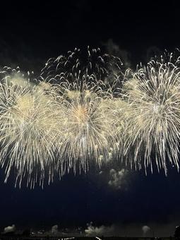長岡まつり　花火 夜空,花火,綺麗の写真素材
