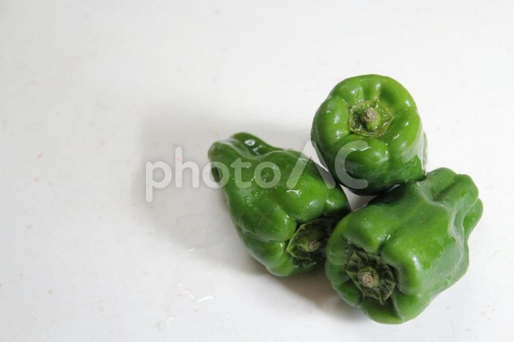 鮮やか緑の新鮮野菜ピーマン ピーマン,野菜,夏野菜の写真素材