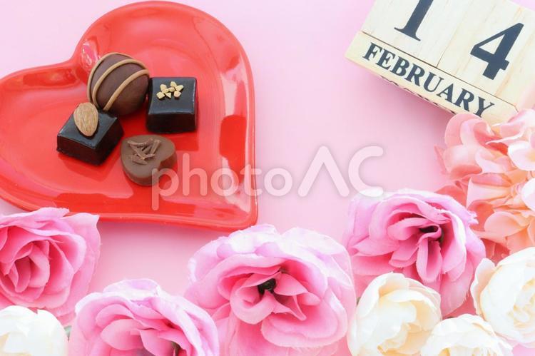 バレンタインのピンクのイメージ画像　７ バレンタインデー,バレンタイン,チョコの写真素材