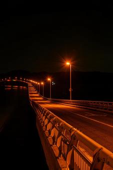 Night view of Tsunoshima Bridge, JPG