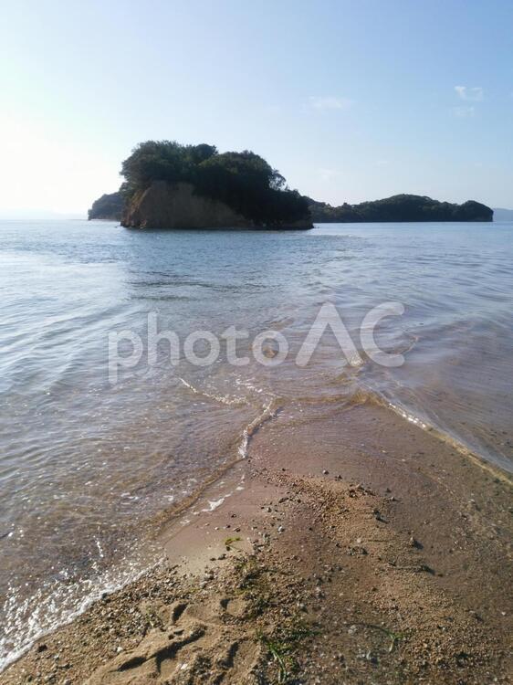 エンジェルロード開通前　砂浜 水域,浜,砂の写真素材