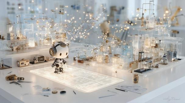 ミニロボットによる未来の設計風景 ミニロボットによる未来の設計風景の写真