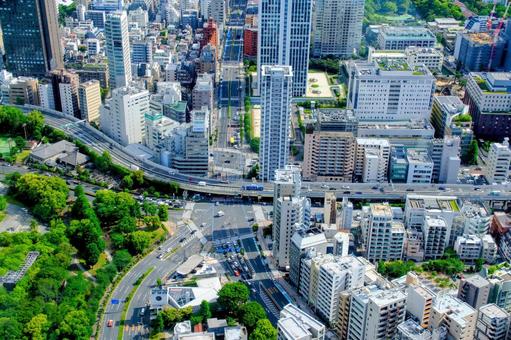 街並み 街並み 空撮,街並み,ビル群の写真素材